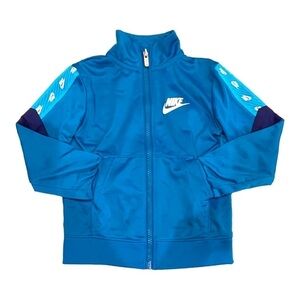 𝅺NIKE Size 3T Blue Zip Up Jacket with Sleeve Details
